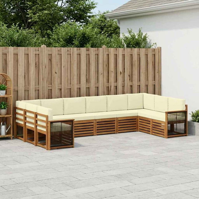 Sektionalsofa sæt med pude 7 pcs Naturlig og Fløde