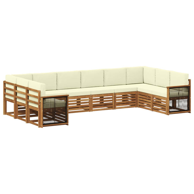 Sektionalsofa sæt med pude 7 pcs Naturlig og Fløde