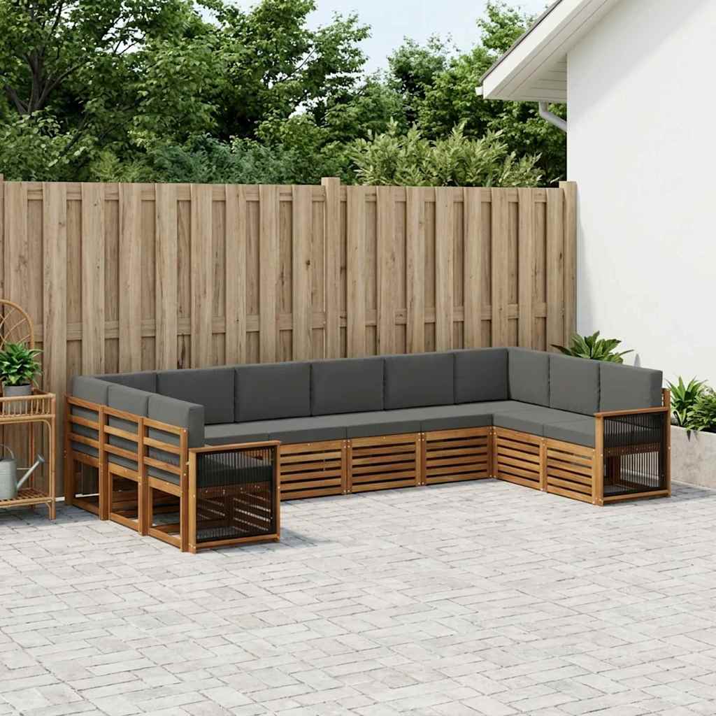 Sektionalsofa sæt med pude 7 pcs Naturlig og Antracit