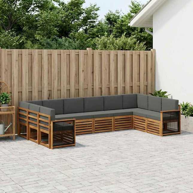 Sektionalsofa sæt med pude 7 pcs Naturlig og Antracit