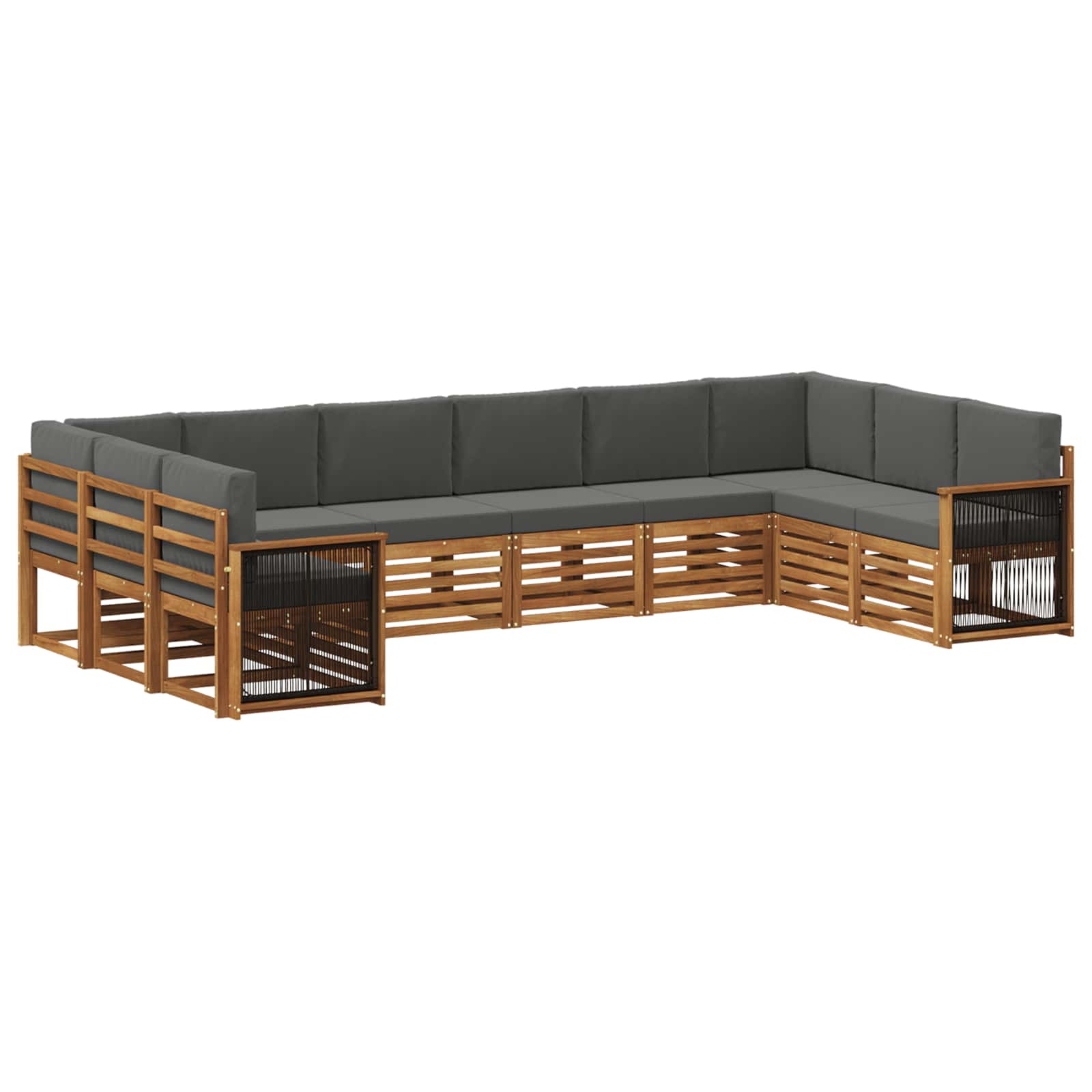 Sektionalsofa sæt med pude 7 pcs Naturlig og Antracit