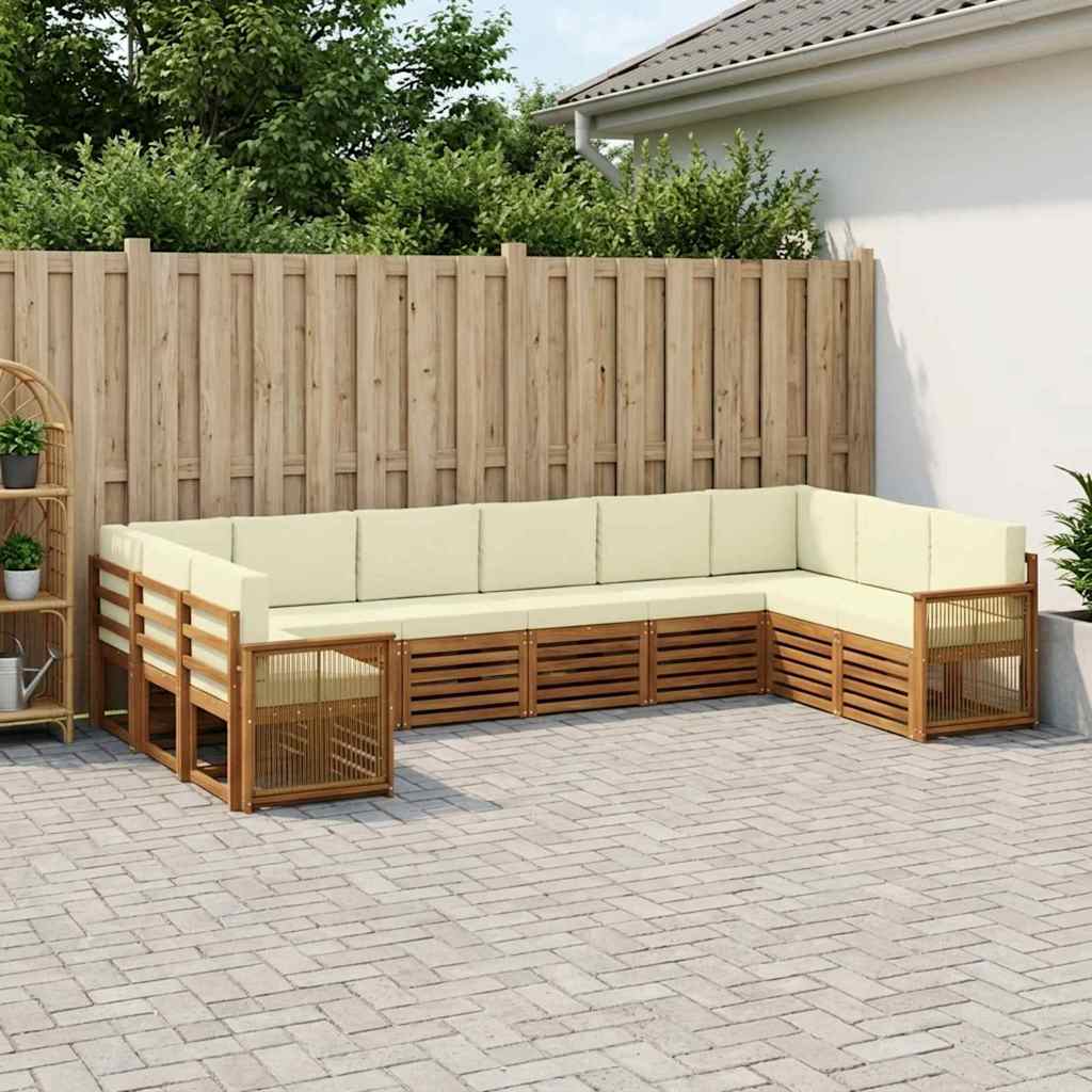 Sektionalsofa sæt med pude 7 pcs Naturlig og Fløde