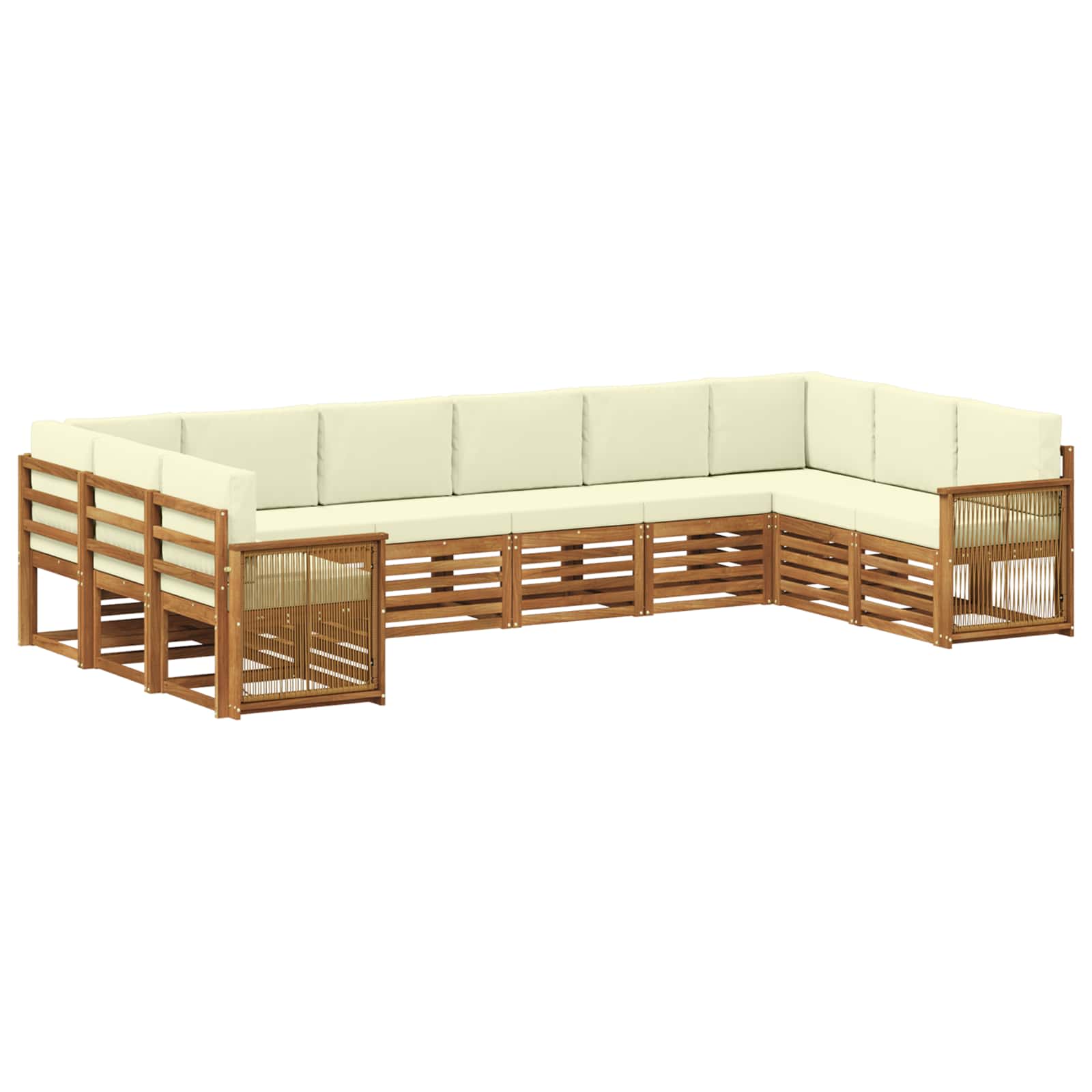 Sektionalsofa sæt med pude 7 pcs Naturlig og Fløde