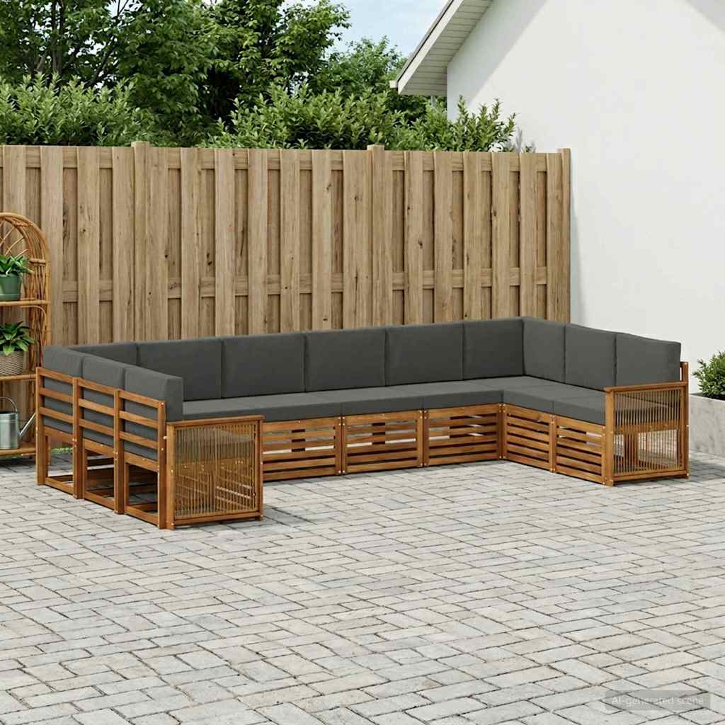 Sektionalsofa sæt med pude 7 pcs Naturlig og Antracit