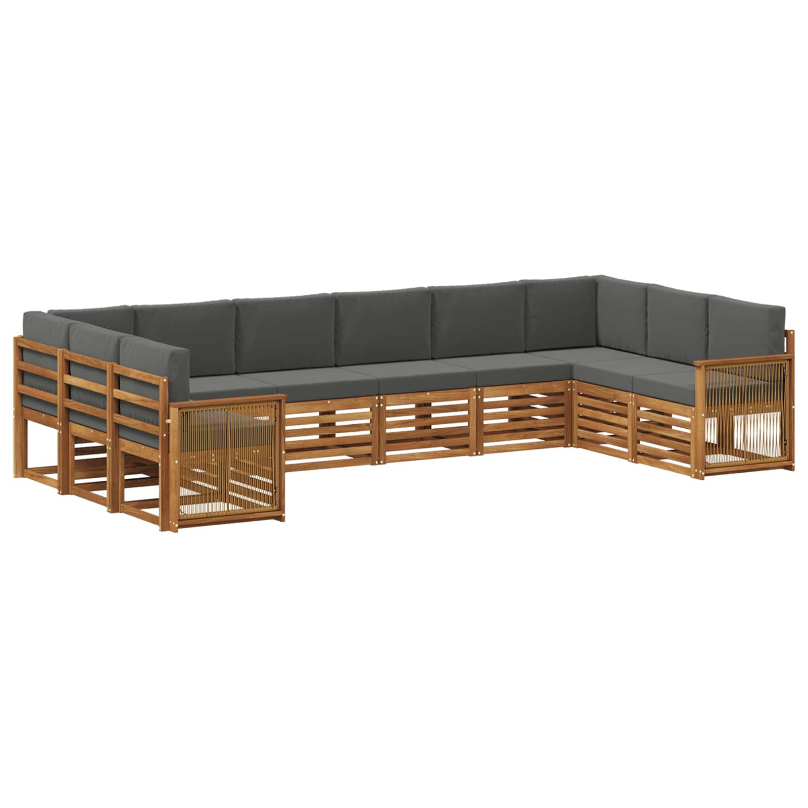Sektionalsofa sæt med pude 7 pcs Naturlig og Antracit