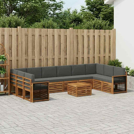 Udendørs sofagruppe med pude 8 pcs Naturlig og Antracit