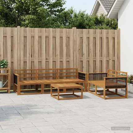 Udendørs sofagruppe 6 pcs Naturfarvet Massivt Akacietræ