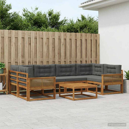 Udendørs sofagruppe 7 pcs Naturlig og Antracit