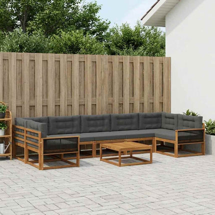Udendørs sofagruppe med pude 8 pcs Naturlig og Antracit