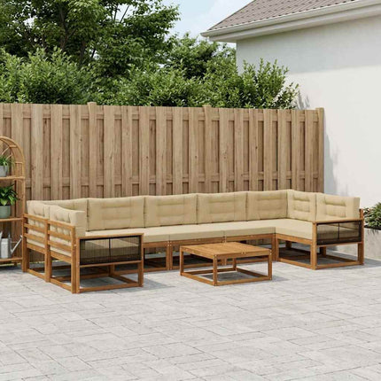 Udendørs sofagruppe 8 pcs Naturlig og Beige