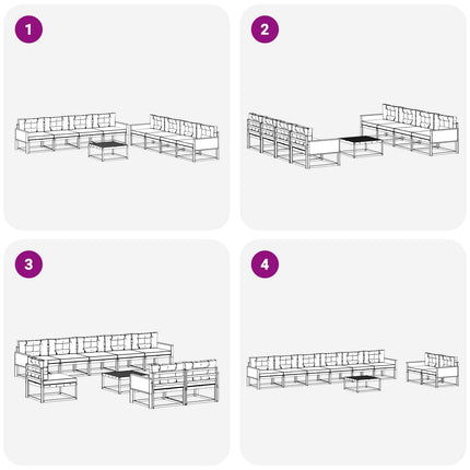 Udendørs sofagruppe med pude 9 pcs Naturlig og Beige