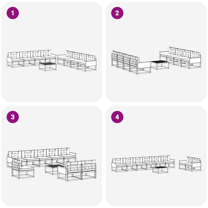 Udendørs sofagruppe med pude 9 pcs Naturlig og Beige