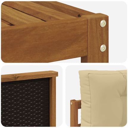 Udendørs sofagruppe med pude 7 pcs Naturlig og Beige
