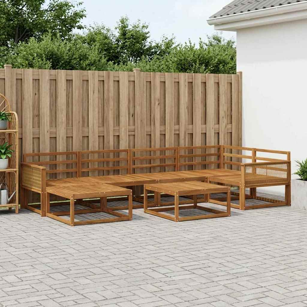Udendørs sofagruppe 7 pcs Naturfarvet Massivt Akacietræ