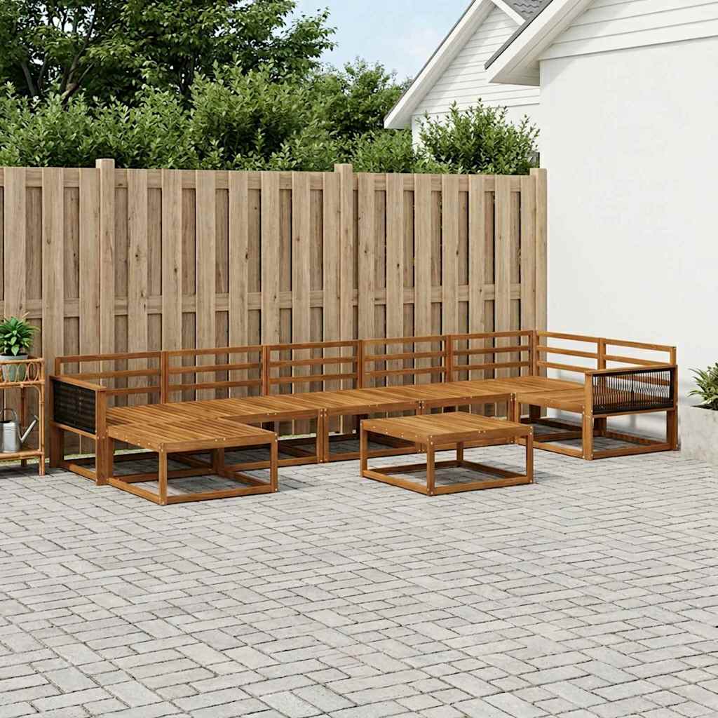 Udendørs sofagruppe 8 pcs Naturfarvet Massivt Akacietræ