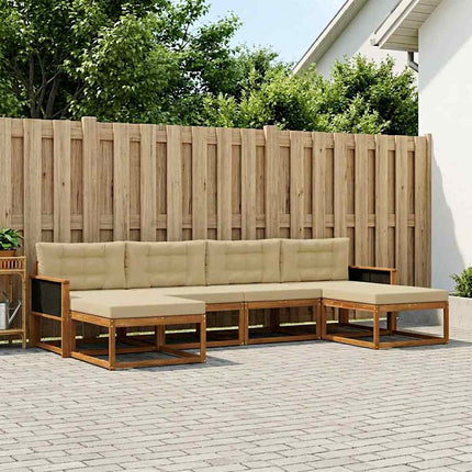 Udendørs sofagruppe 6 stk. Naturlig og Beige