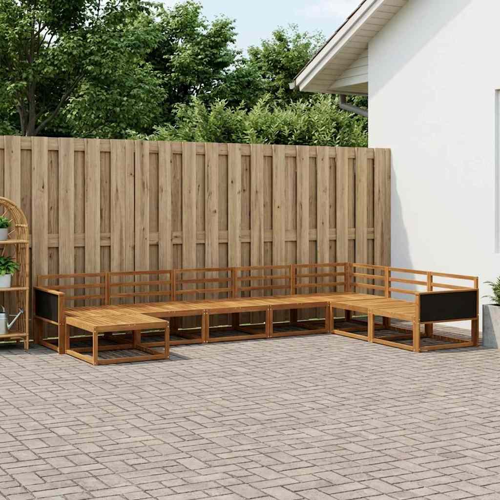 Udendørs sofagruppe 8 pcs Naturfarvet Massivt Akacietræ