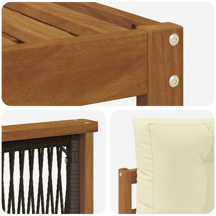 Udendørs sofagruppe 8 stk. Naturlig og Fløde