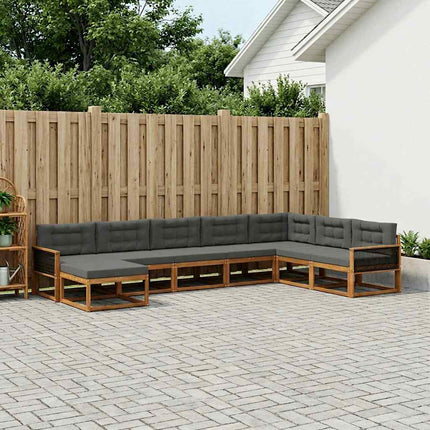 Udendørs sofagruppe med pude 8 pcs Naturlig og Antracit