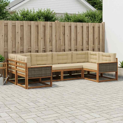 Udendørs sofagruppe 6 stk. Naturlig og Beige