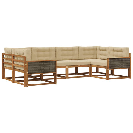 Udendørs sofagruppe 6 stk. Naturlig og Beige