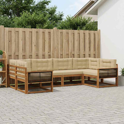 Udendørs sofagruppe 6 stk. Naturlig og Beige