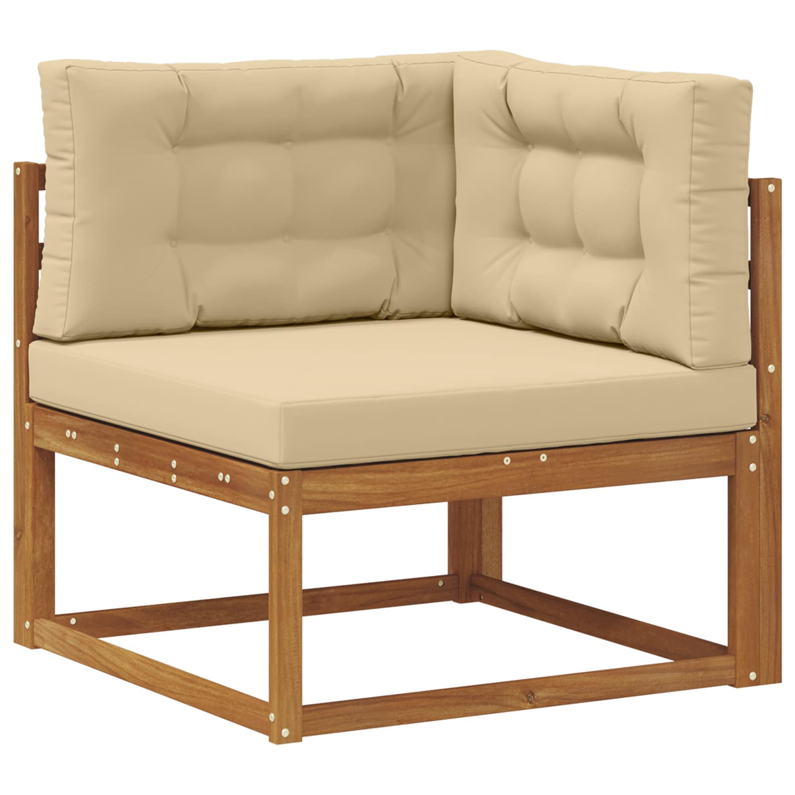 Udendørs sofagruppe med pude 7 pcs Naturlig og Beige