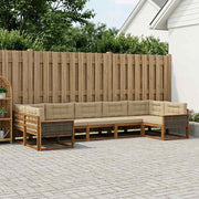 Udendørs sofagruppe med pude 7 pcs Naturlig og Beige