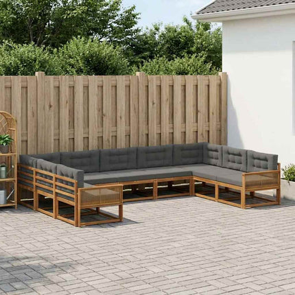 Udendørs sofagruppe 9 stk. Naturlig og Antracit