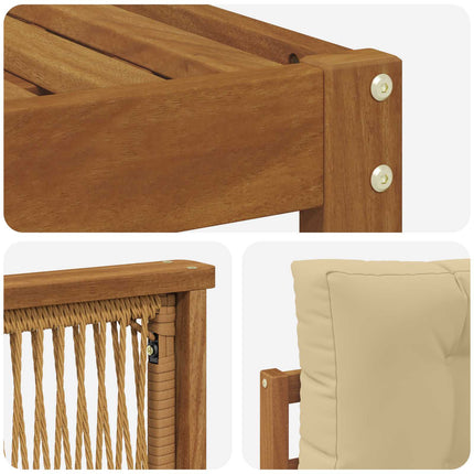 Udendørs sofagruppe med pude 10 pcs Naturlig og Beige