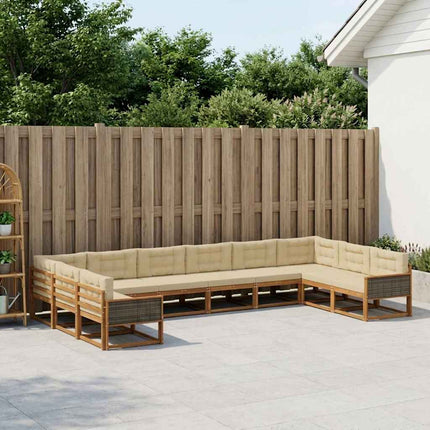 Udendørs sofagruppe 10 stk. Naturlig og Beige