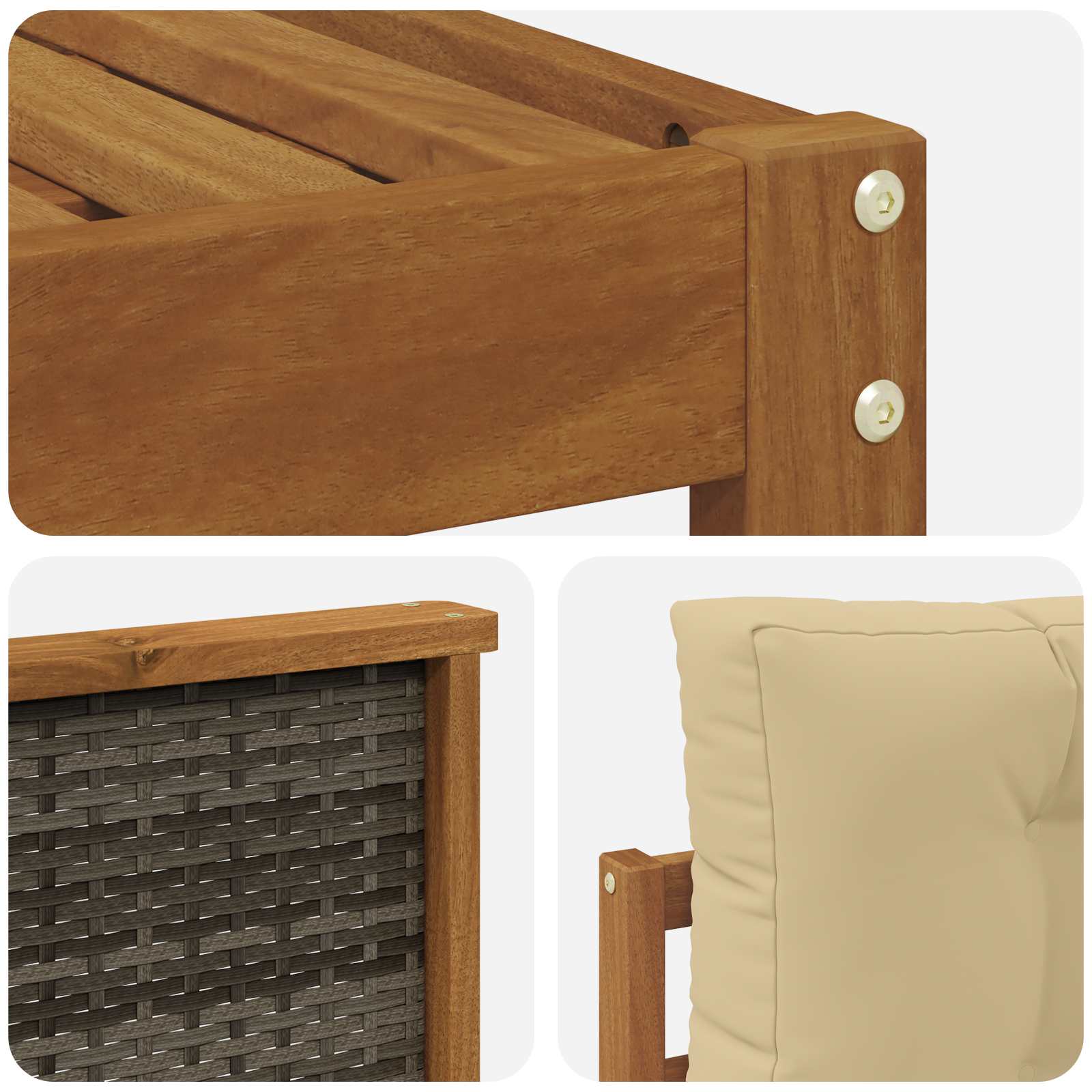 Udendørs sofagruppe med pude 11 pcs Naturlig og Beige