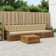 Udendørs sofagruppe med pude 5 pcs Naturlig og Beige