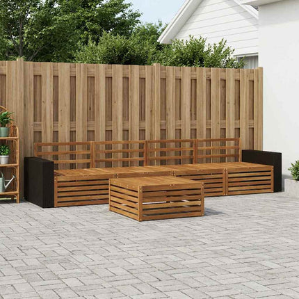 Udendørs sofagruppe 5 pcs Naturfarvet Massivt Akacietræ