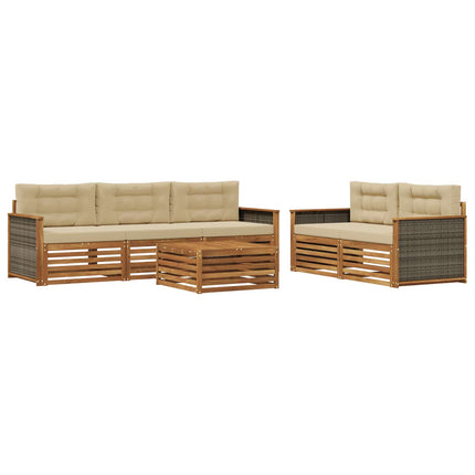 Udendørs sofagruppe 6 stk. Naturlig og Beige