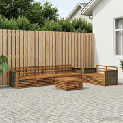 Udendørs sofagruppe 7 pcs Naturfarvet Massivt Akacietræ