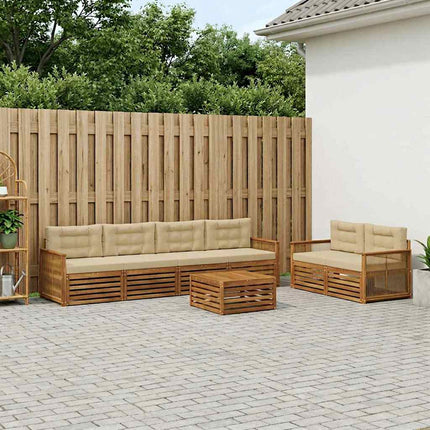 Udendørs sofagruppe 7 stk. Naturlig og Beige