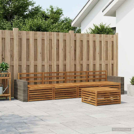 Udendørs sofagruppe 7 pcs Naturfarvet Massivt Akacietræ