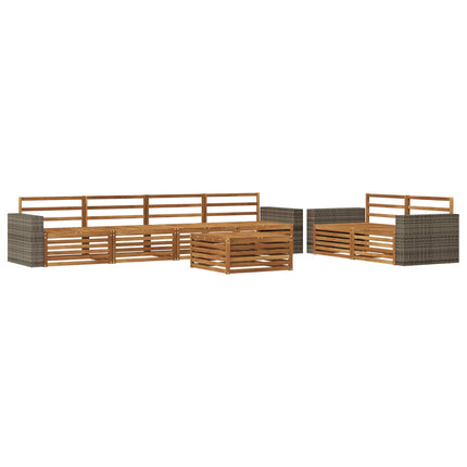 Udendørs sofagruppe 7 pcs Naturfarvet Massivt Akacietræ
