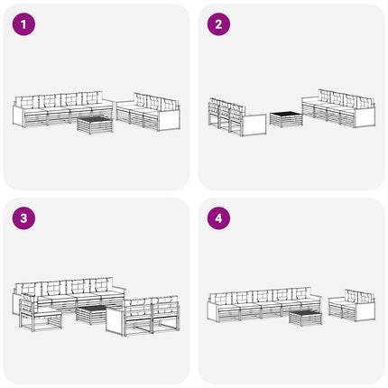 Udendørs sofagruppe med pude 8 pcs Naturlig og Beige