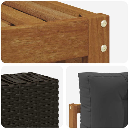 Udendørs sofagruppe 8 pcs Naturlig og Antracit 79 x 79 x 37 cm