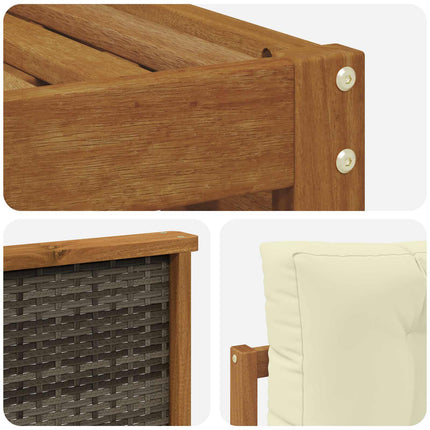 Udendørs sofagruppe med pude 8 pcs Naturlig og Fløde