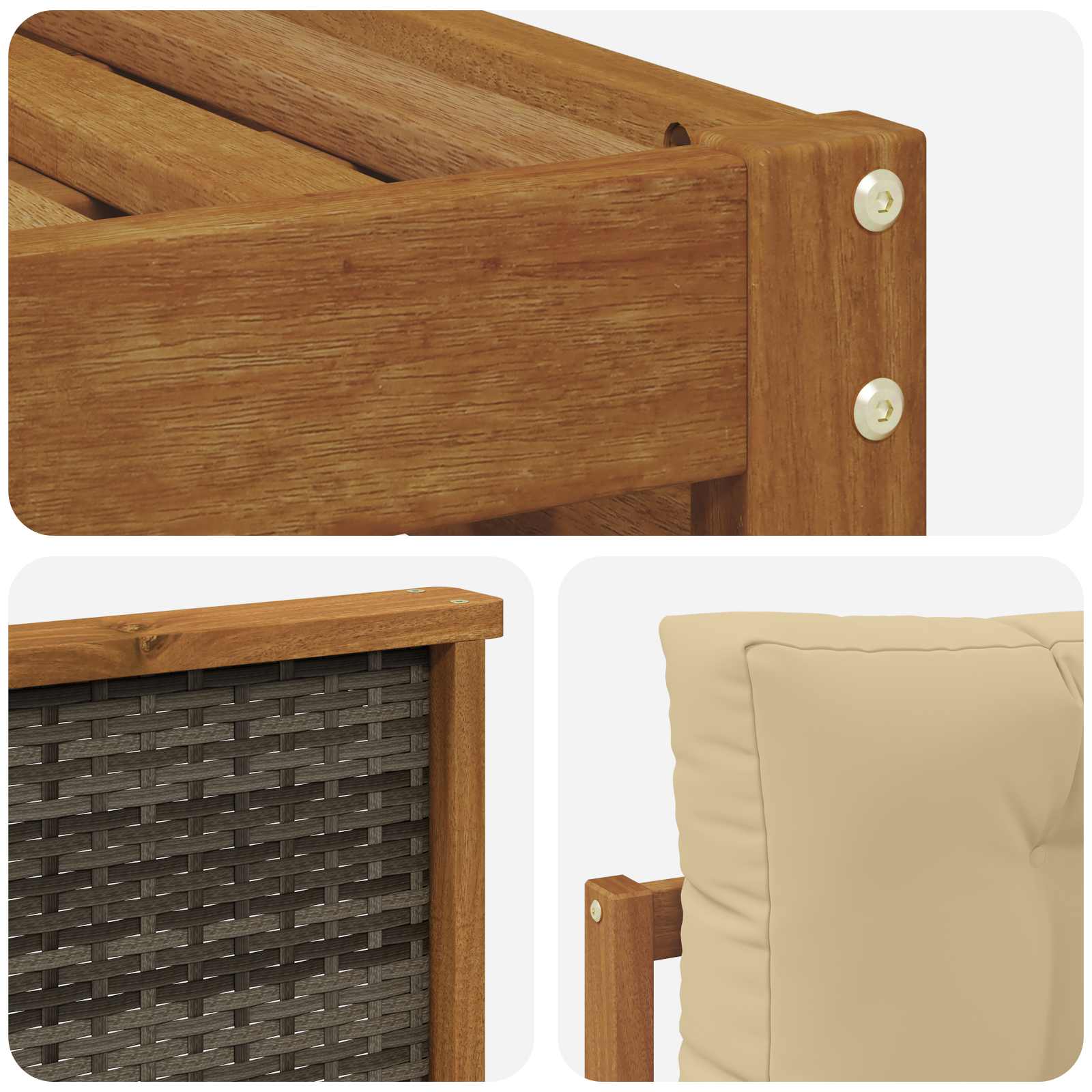 Udendørs sofagruppe med pude 8 pcs Naturlig og Beige