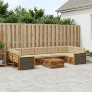 Udendørs sofagruppe med pude 8 pcs Naturlig og Beige