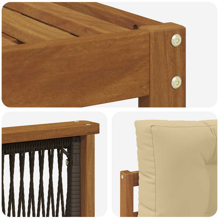 Udendørs sofagruppe med pude 8 pcs Naturlig og Beige