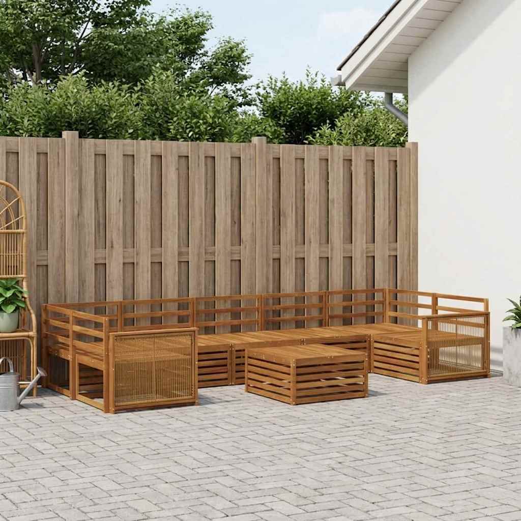 Udendørs sofagruppe 8 pcs Naturfarvet Massivt Akacietræ