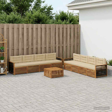 Udendørs sofagruppe 9 stk. Naturlig og Beige