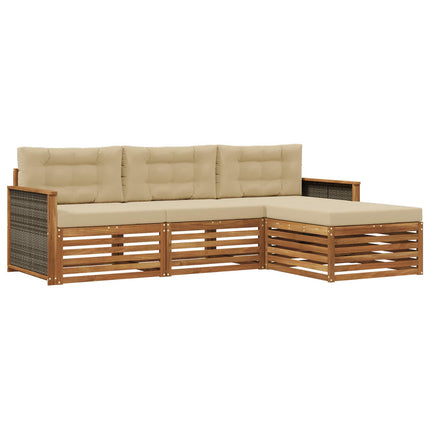 Udendørs sofagruppe 4 stk. Naturlig og Beige