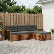 Udendørs sofagruppe Naturlig og Antracit 249 x 162,5 x 73 cm