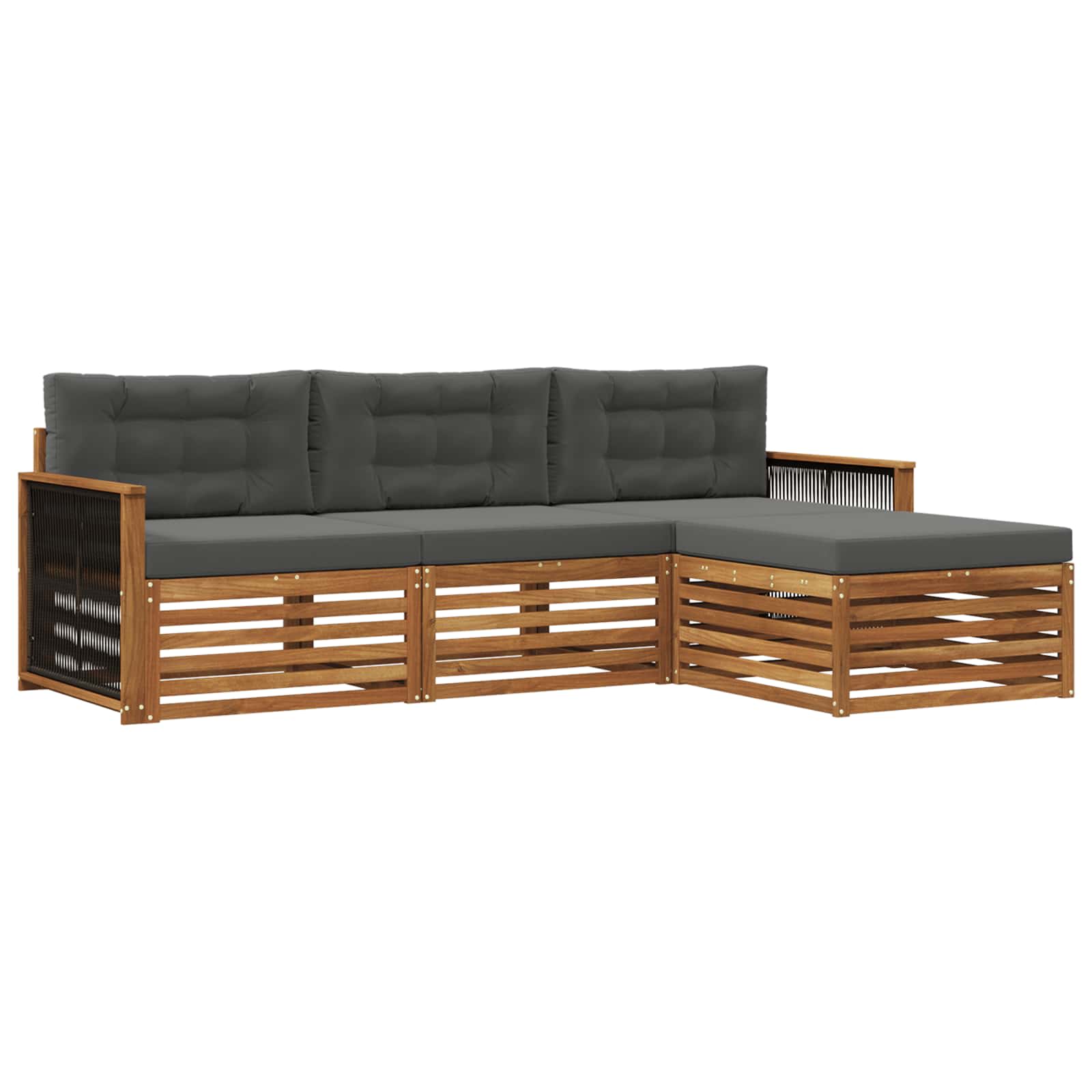 Udendørs sofagruppe Naturlig og Antracit 249 x 162,5 x 73 cm